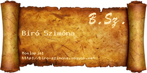 Biró Szimóna névjegykártya